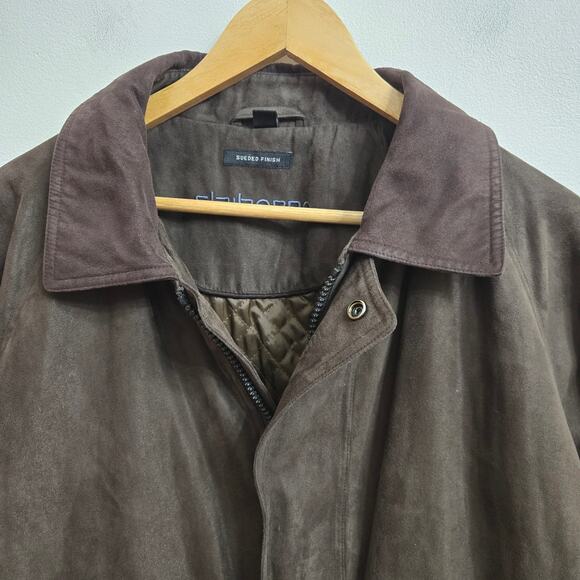 Claiborne Mens Vintage 90s Y2K Chore Barn Field Brown Sueded Finish Coat XL - Picture 2 of 12